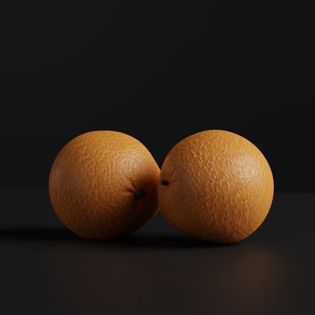 Orange 3d model two oranges 3D model_2