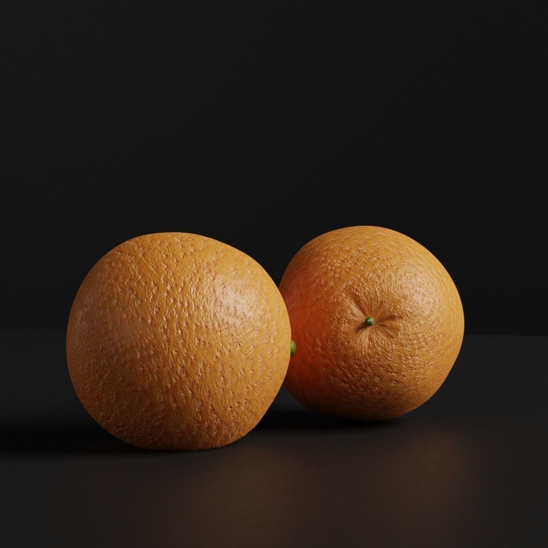 Orange 3d model two oranges 3D model_1