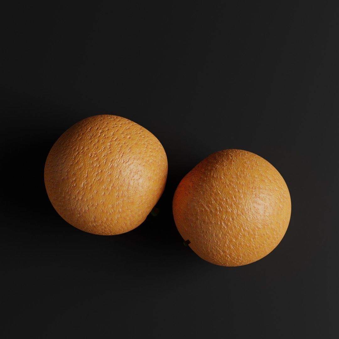 Orange 3d model two oranges 3D model_3