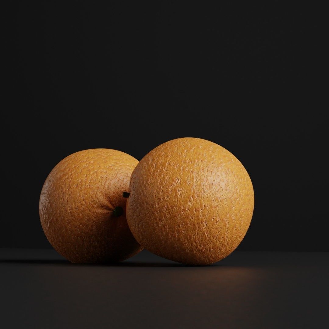 Orange 3d model two oranges 3D model_4