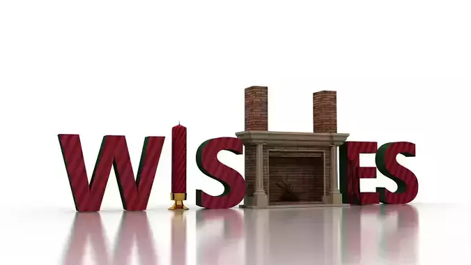 Christmas Decorative Element-Wishes 3D model