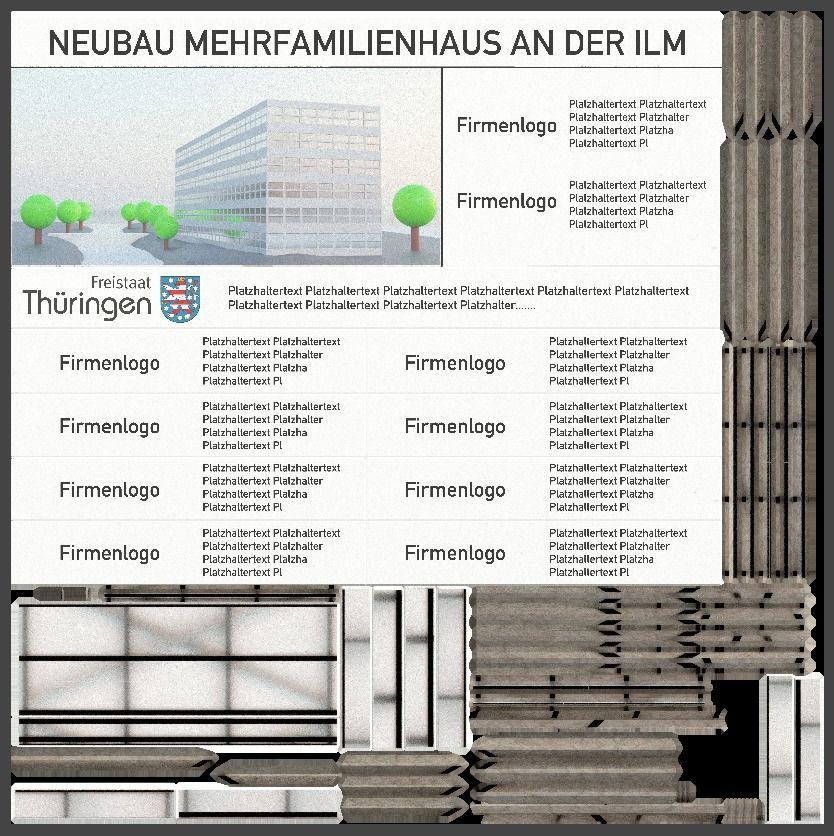 Wooden Billboard for Construction Sites Version 1 Low-poly 3D model_8