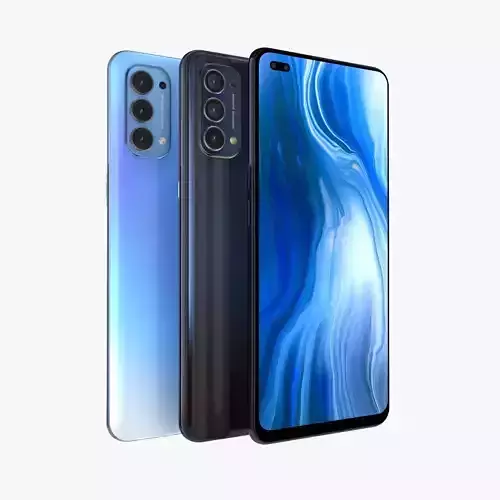 Oppo Reno4 Black and Blue Color