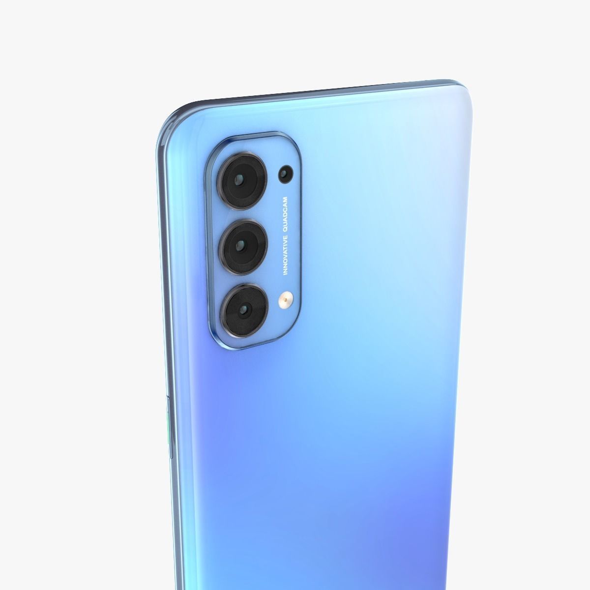 Oppo Reno4 Black and Blue Color 3D model_3