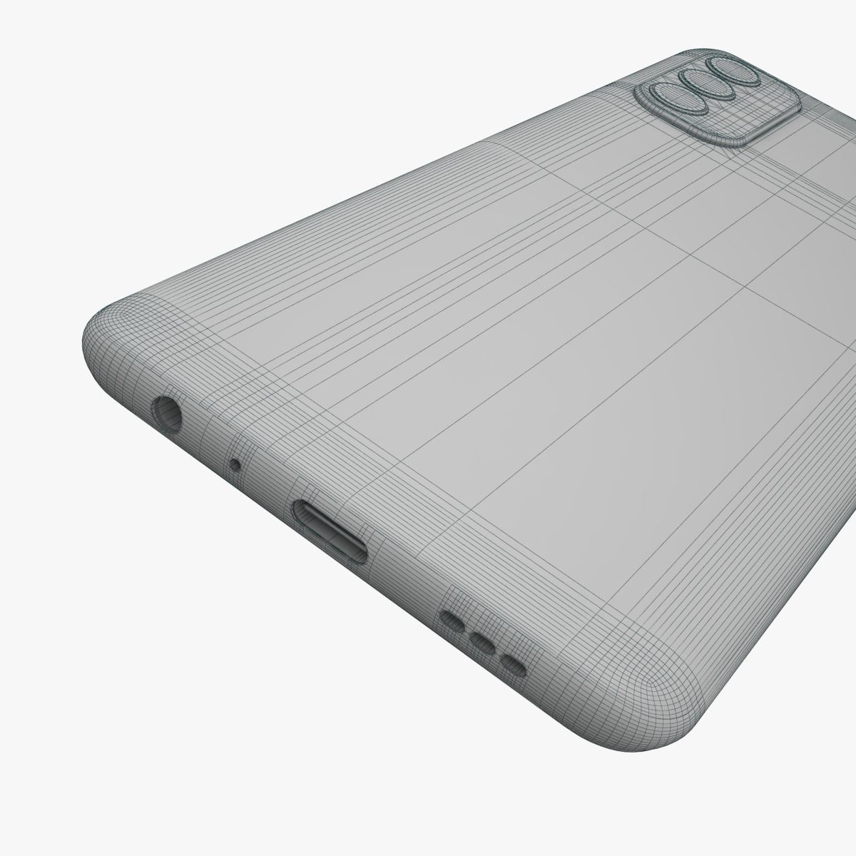 Oppo Reno4 Black and Blue Color 3D model_10