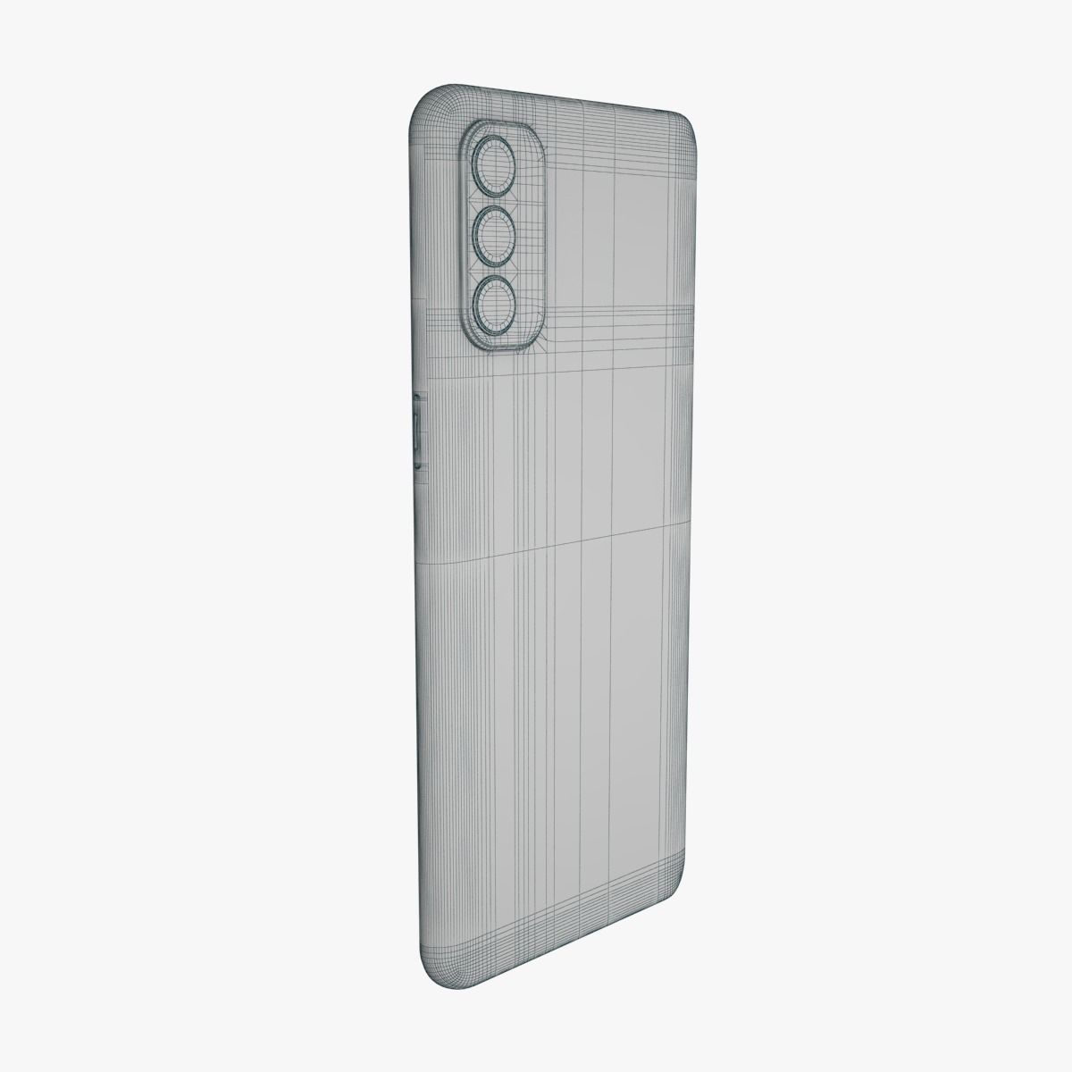 Oppo Reno4 Black and Blue Color 3D model_6