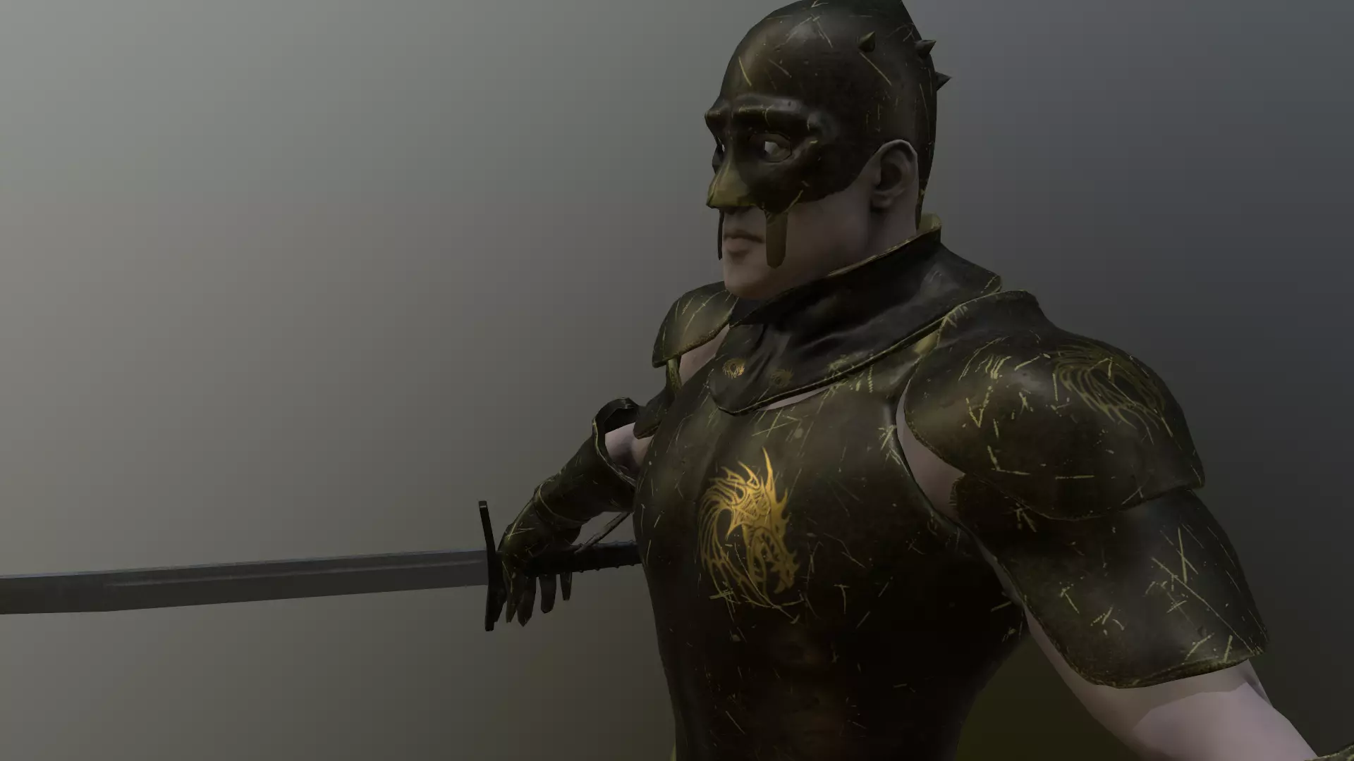 Golden Knight Silver Knight Dragon Knight Low-poly 3D model