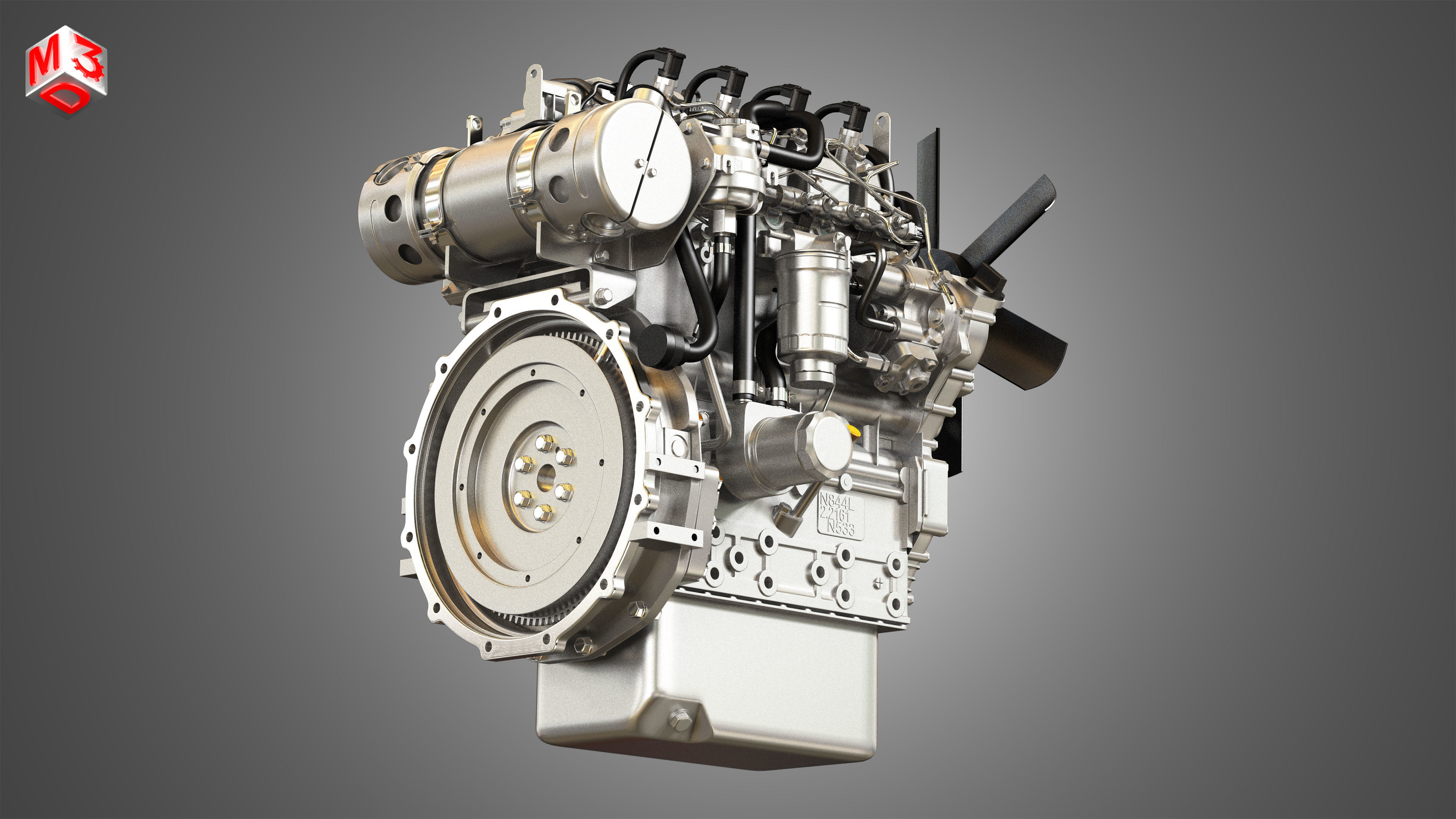 404F-E22TA - 4 Cylinder Diesel Engine  3D model_8
