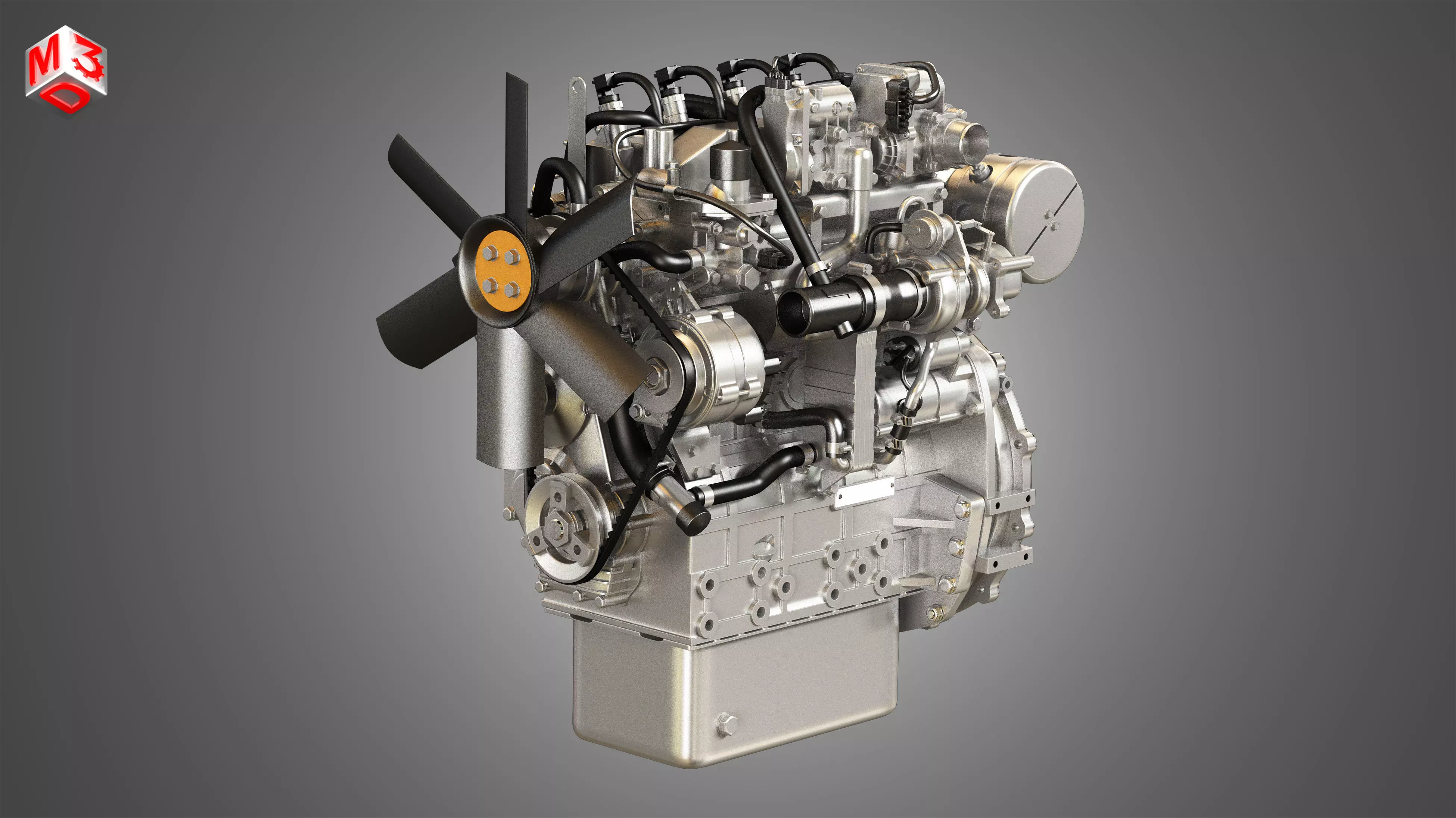 404F-E22TA - 4 Cylinder Diesel Engine  3D model_0