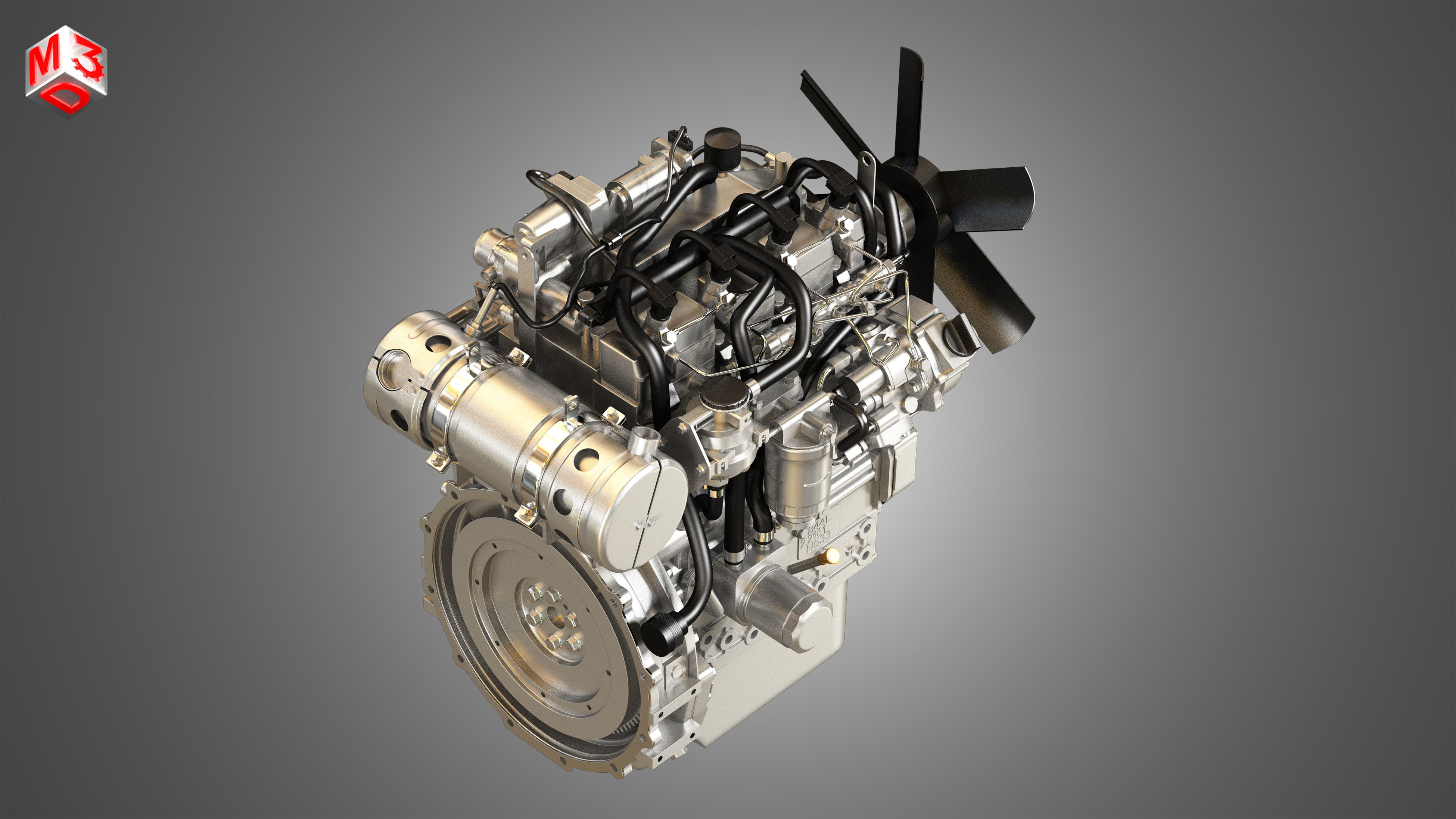 404F-E22TA - 4 Cylinder Diesel Engine  3D model_12