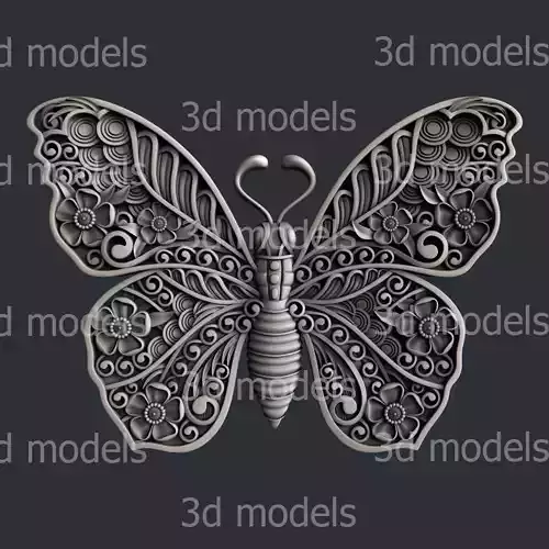 3d STL models for CNC router butterfly 