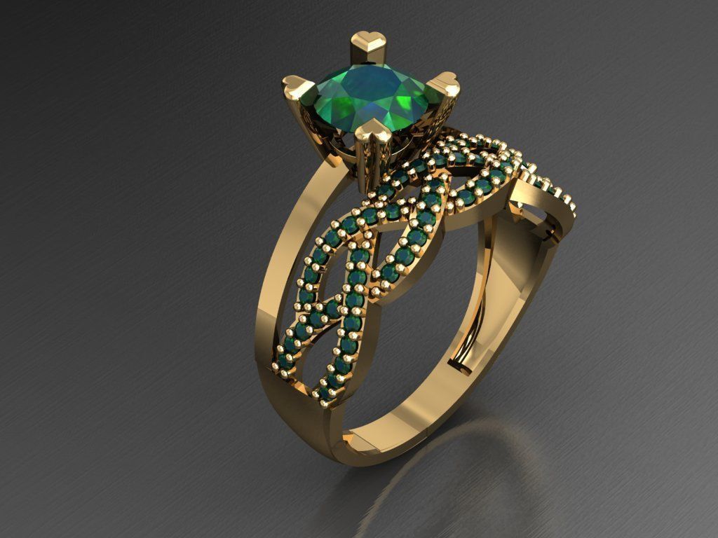 TW044- Diamond ring 3D print model_1