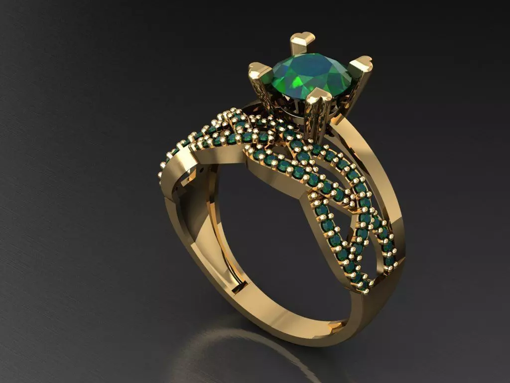 TW044- Diamond ring 3D print model_0