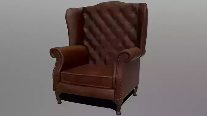 Wingback Chair Free 3D model