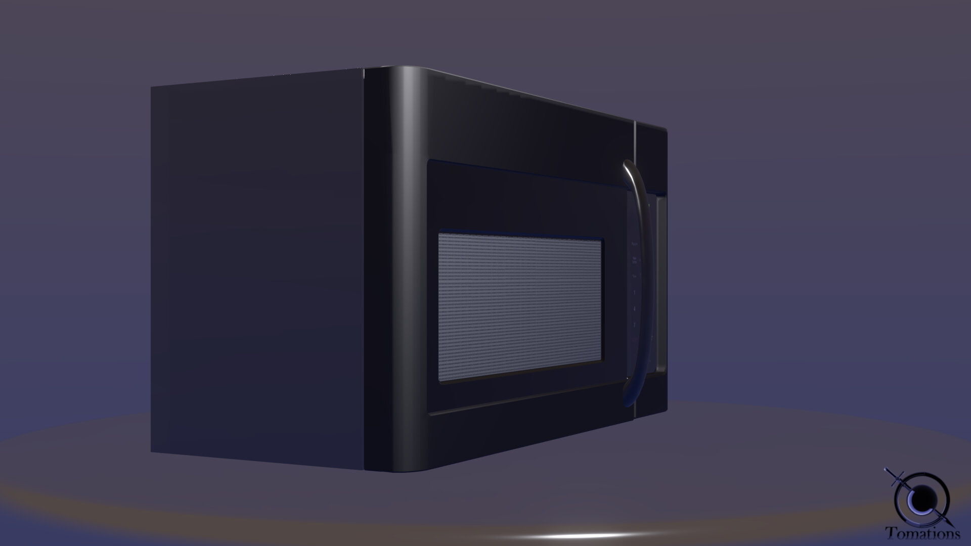 Microwave Low-poly 3D model_4