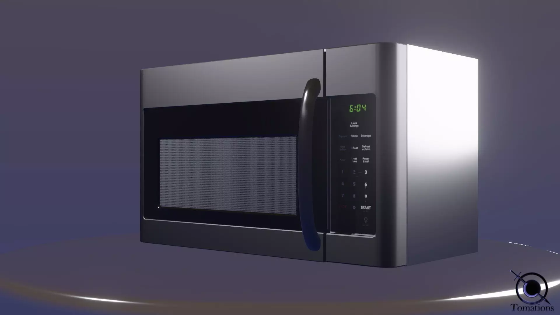 Microwave Low-poly 3D model_0