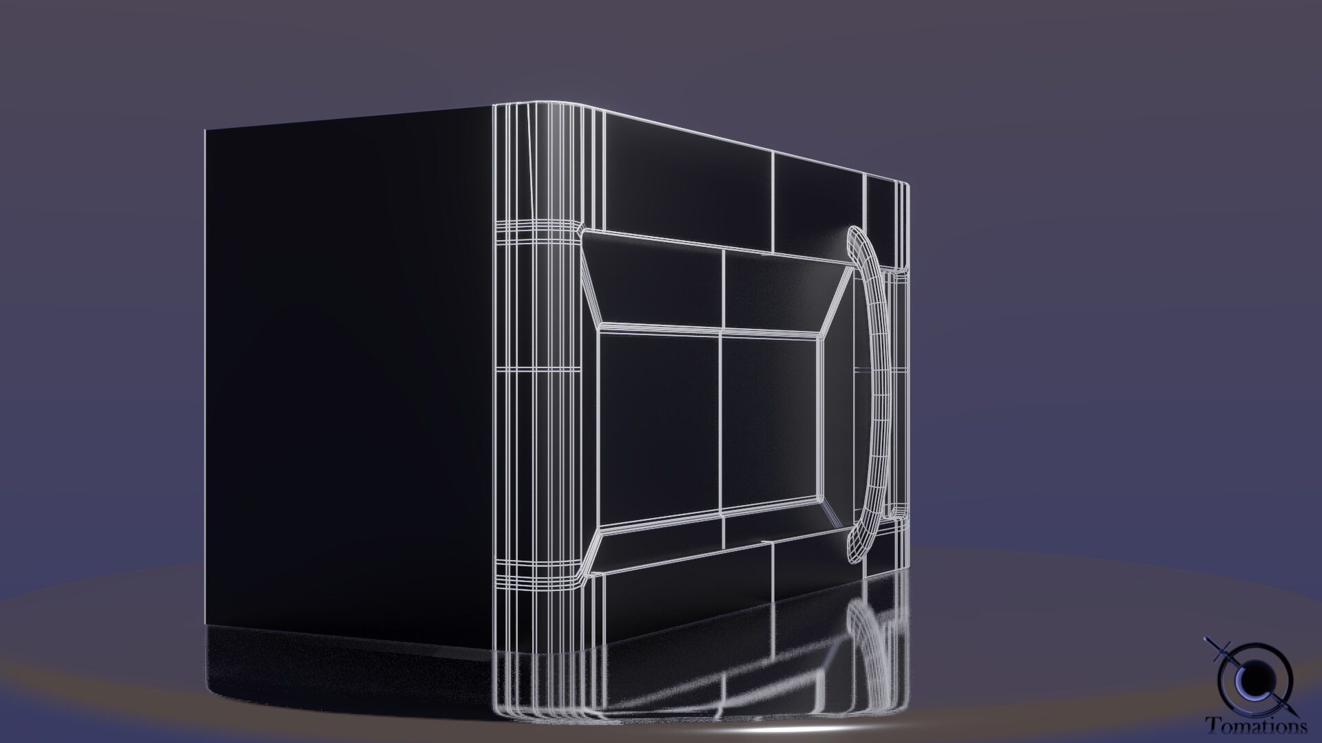 Microwave Low-poly 3D model_10