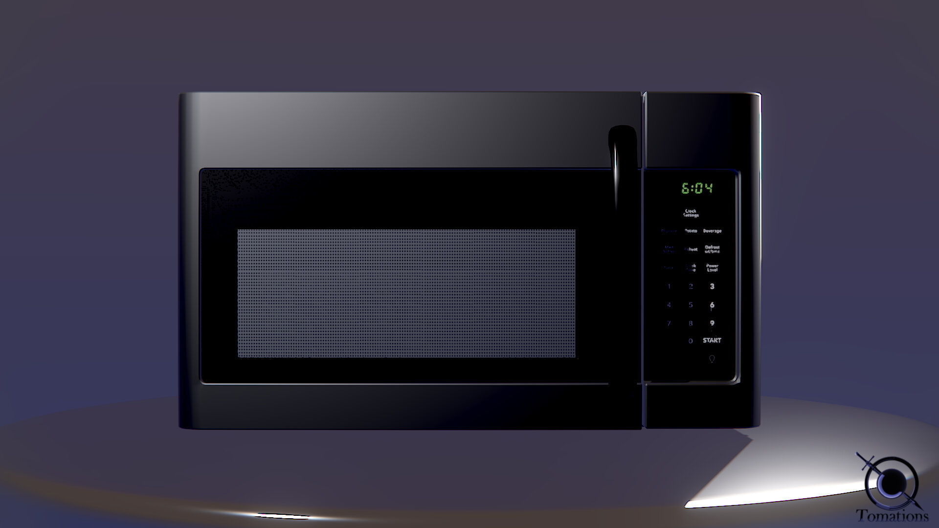 Microwave Low-poly 3D model_6