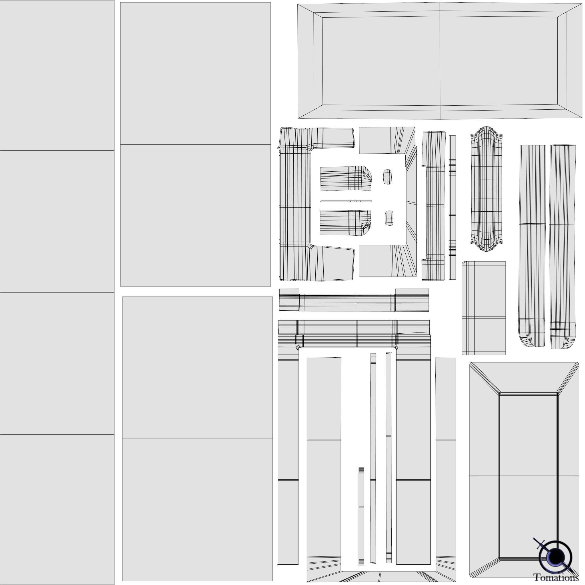 Microwave Low-poly 3D model_7