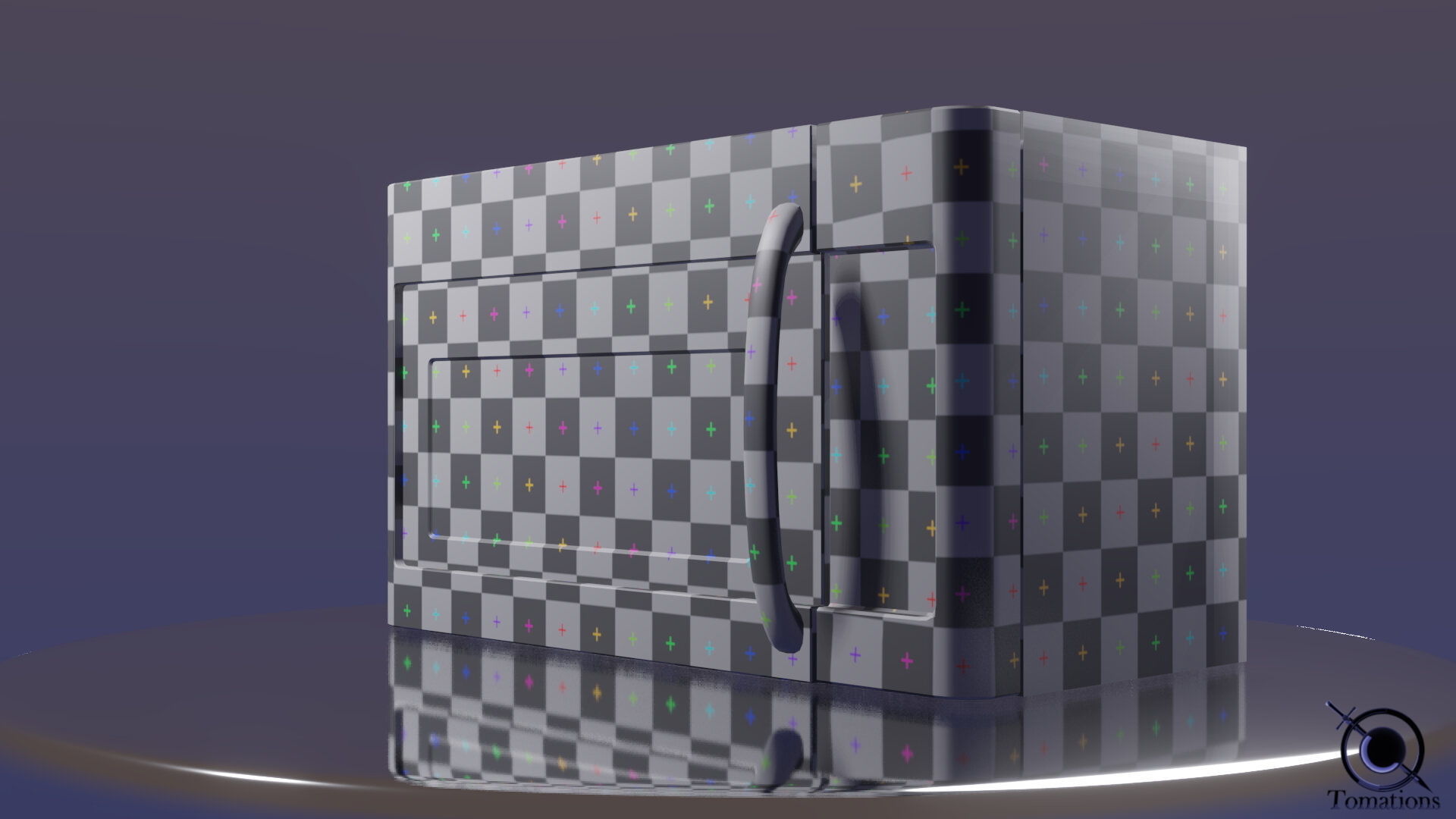 Microwave Low-poly 3D model_8