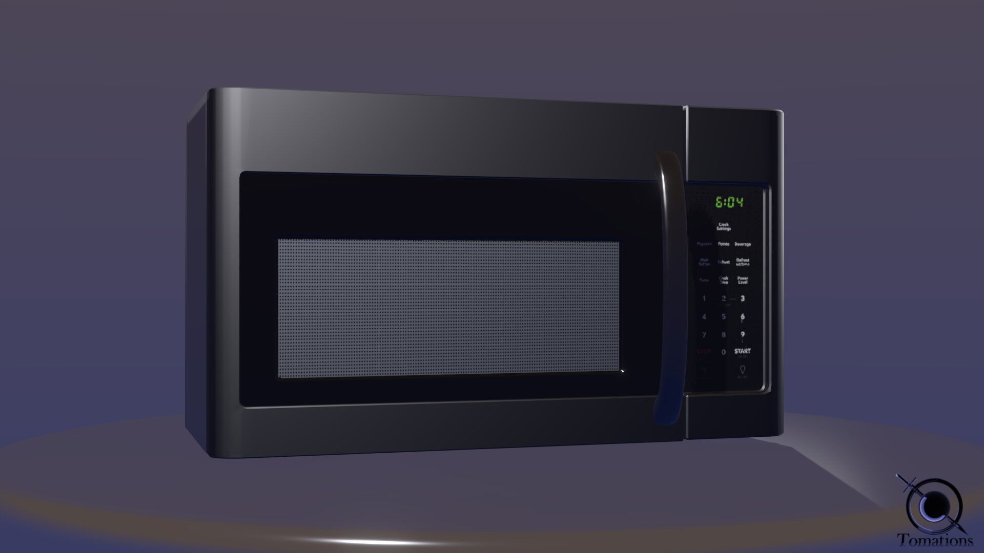 Microwave Low-poly 3D model_5