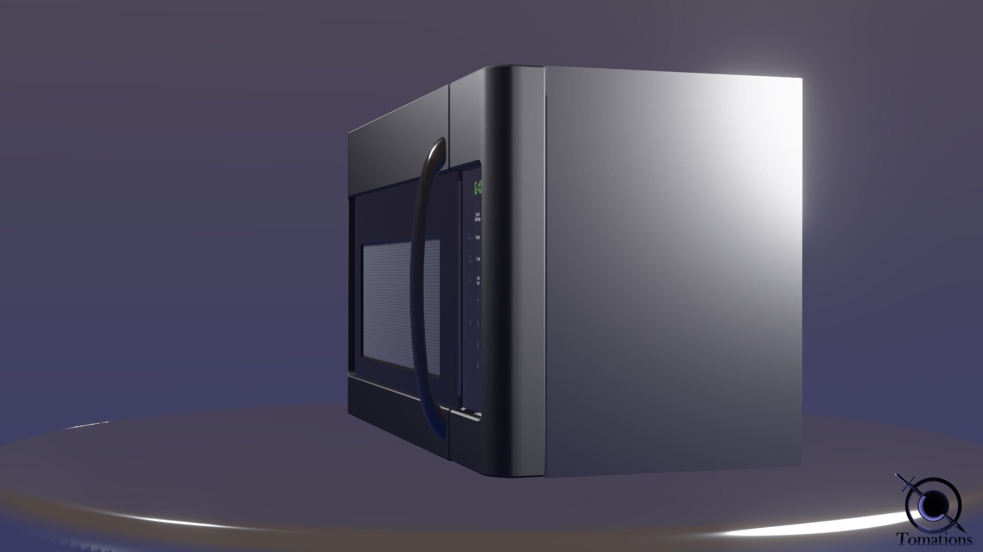Microwave Low-poly 3D model_2