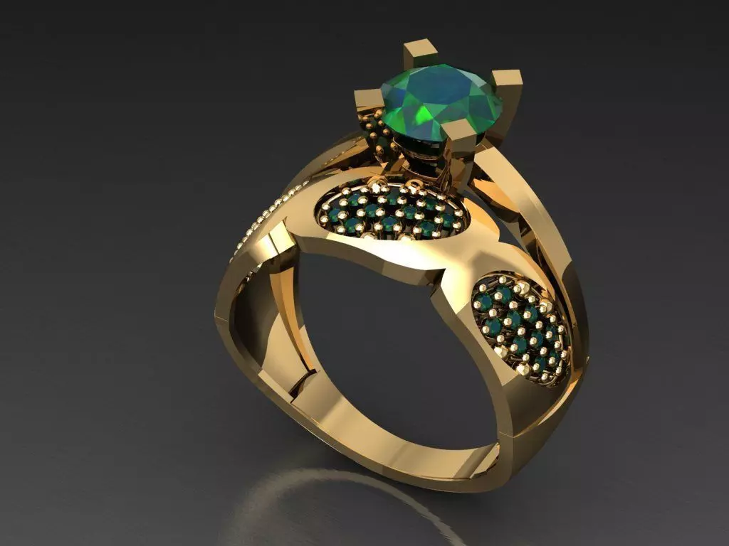 TW047- Diamond ring 3D print model_0