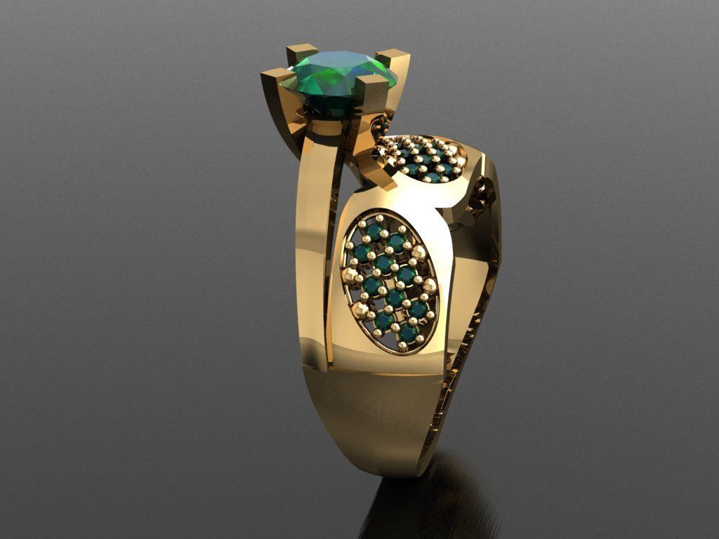 TW047- Diamond ring 3D print model_5