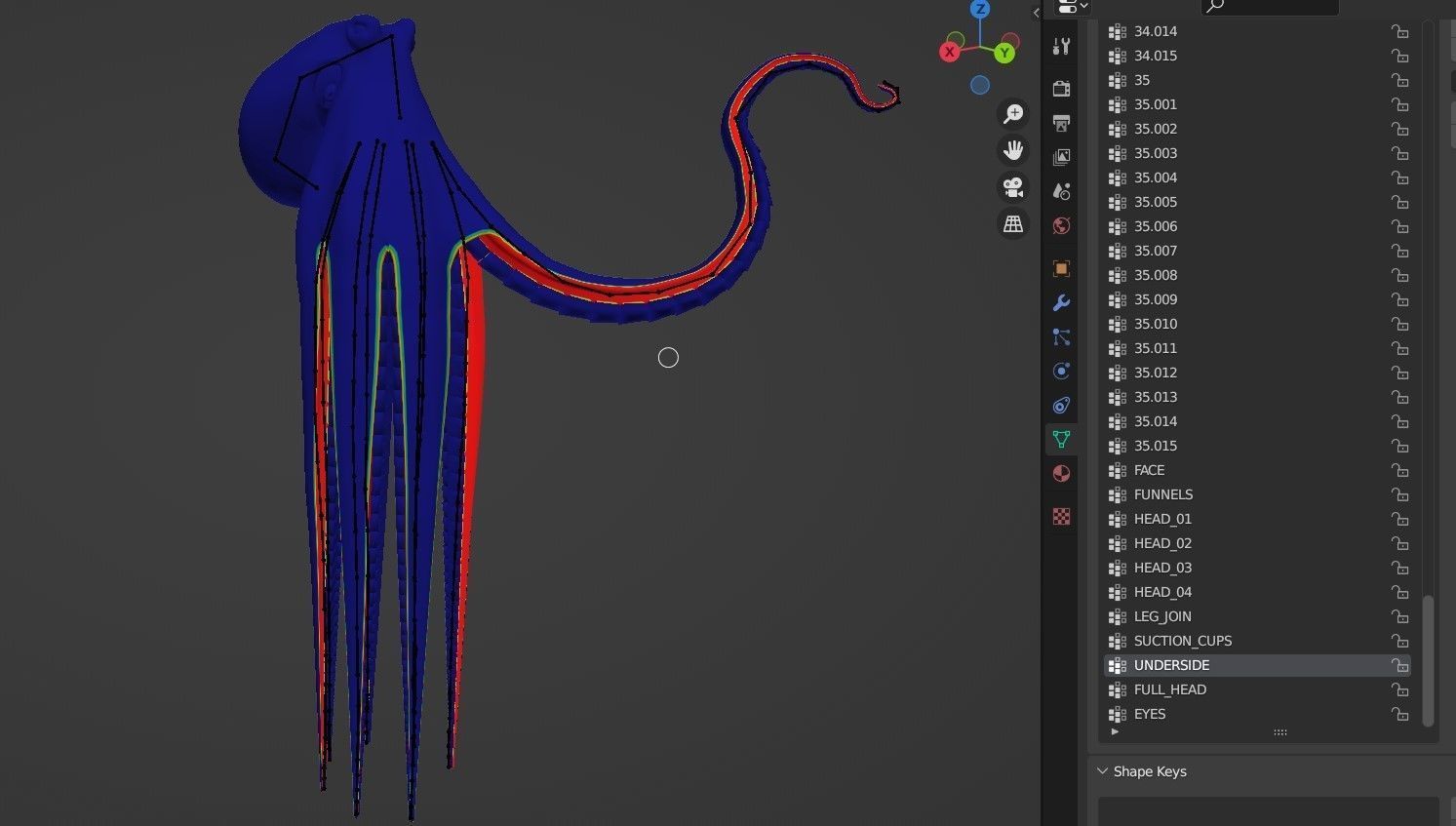 Octopus Base Mesh Low-poly 3D model_11