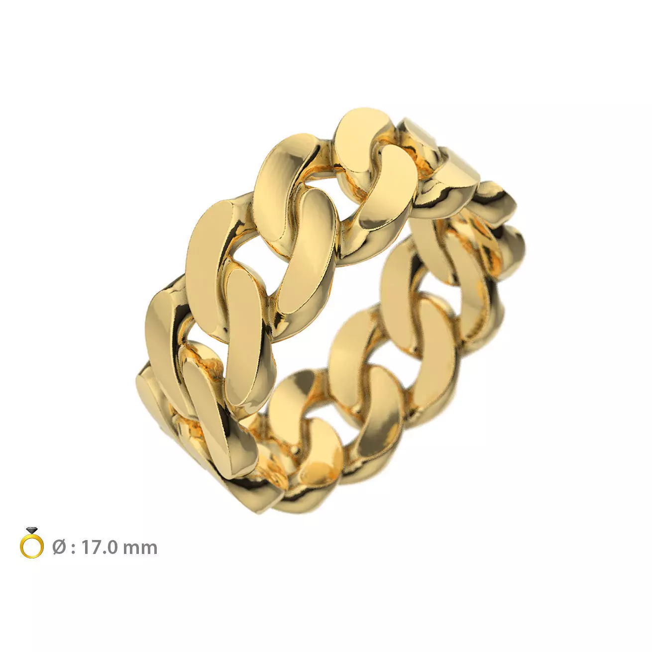 N165 Cuban ring T01 3D print model_0