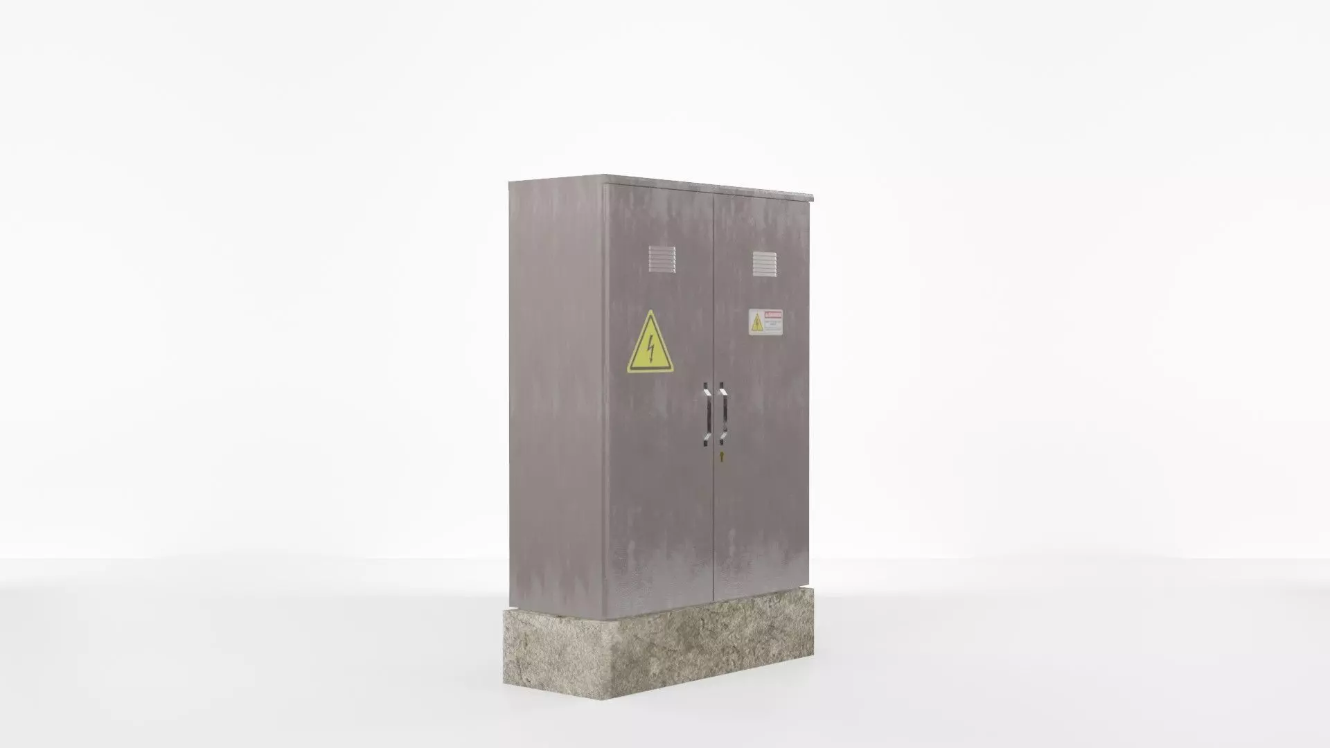 Simple Electricity Box Low-poly 3D model_0