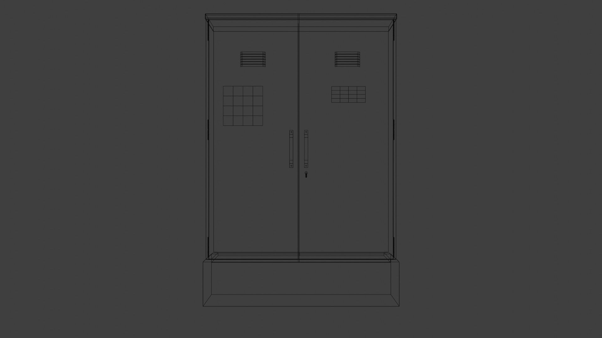 Simple Electricity Box Low-poly 3D model_4