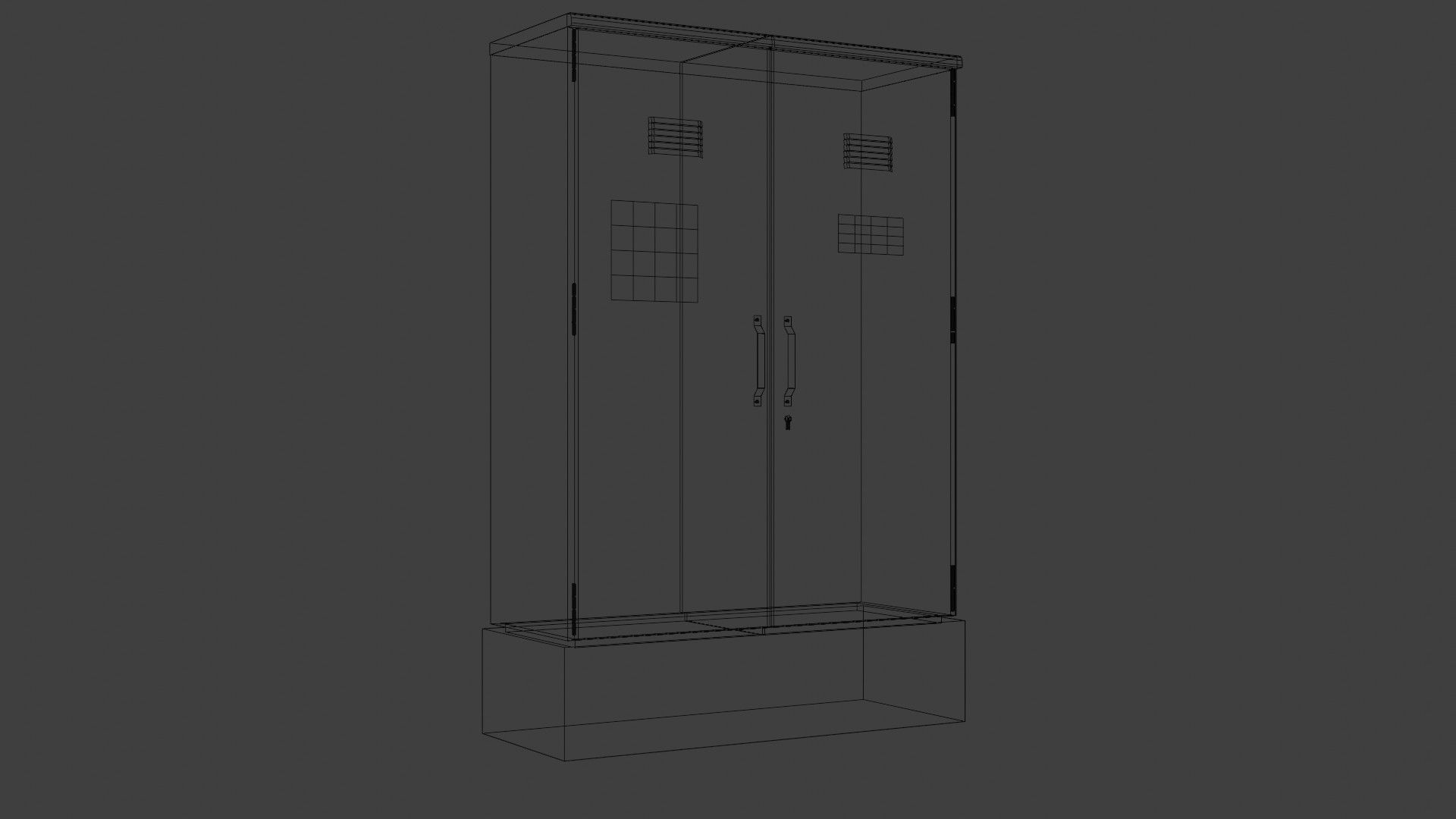 Simple Electricity Box Low-poly 3D model_2