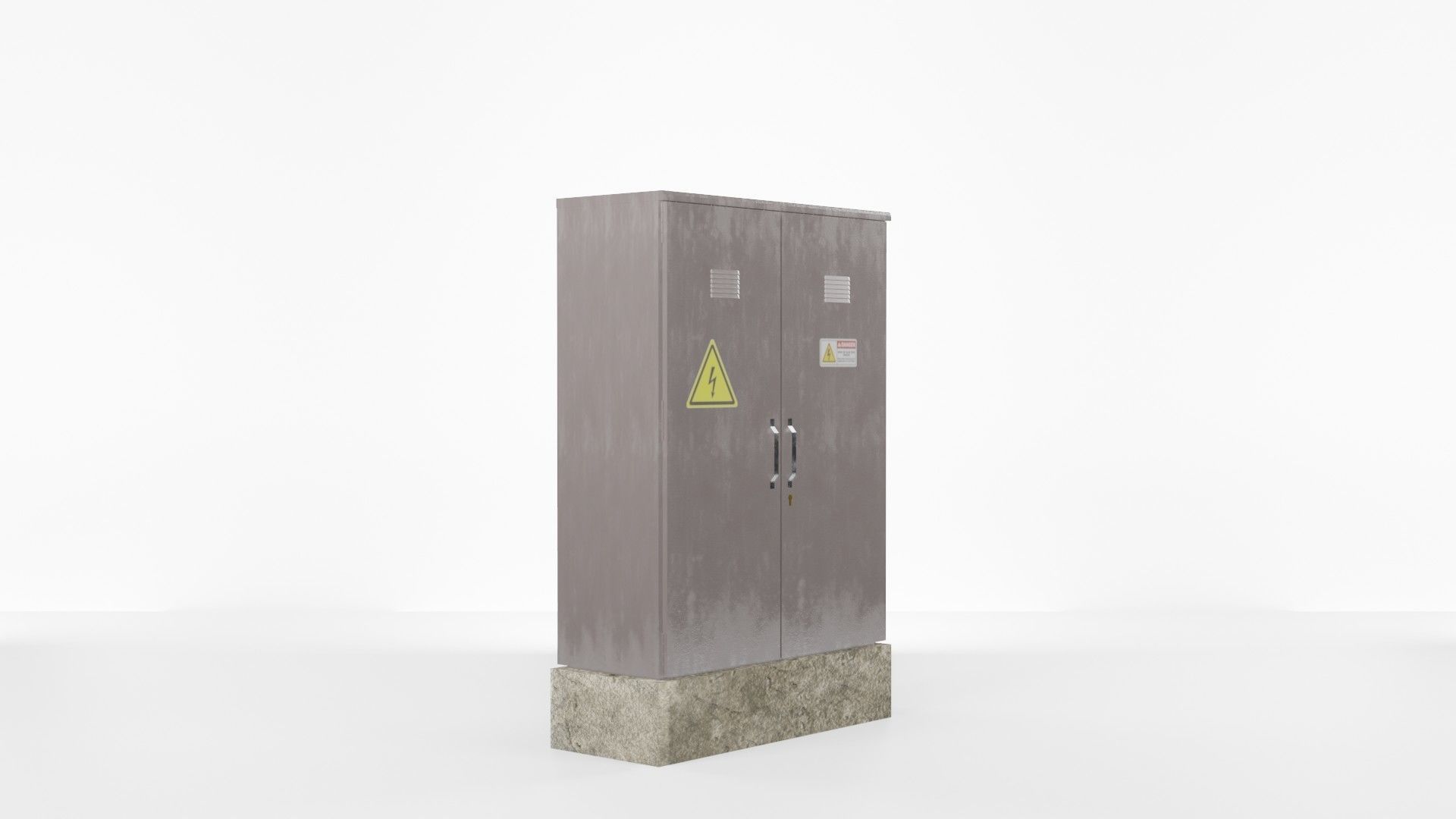 Simple Electricity Box Low-poly 3D model_8
