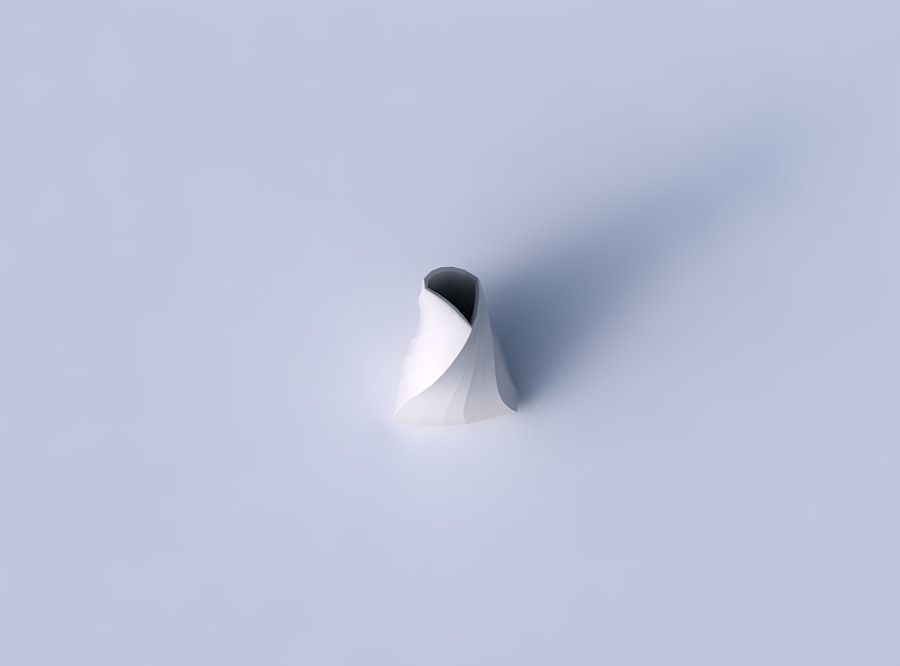 Vase grounded tipping triangle with bands 3D print model_2