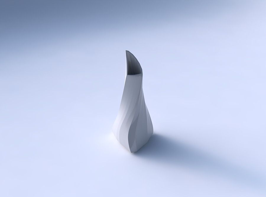 Vase grounded tipping triangle with bands 3D print model_3