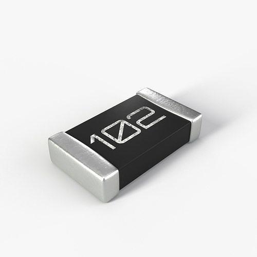 SMD Resistor type 2 PBR model with 2K textures 3D model