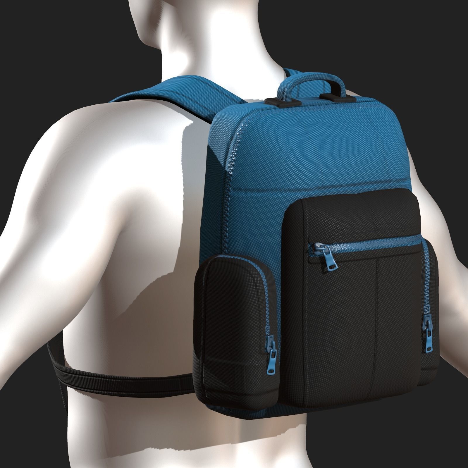 Backpack bag baggage Color 3d low poly Low-poly 3D model_1