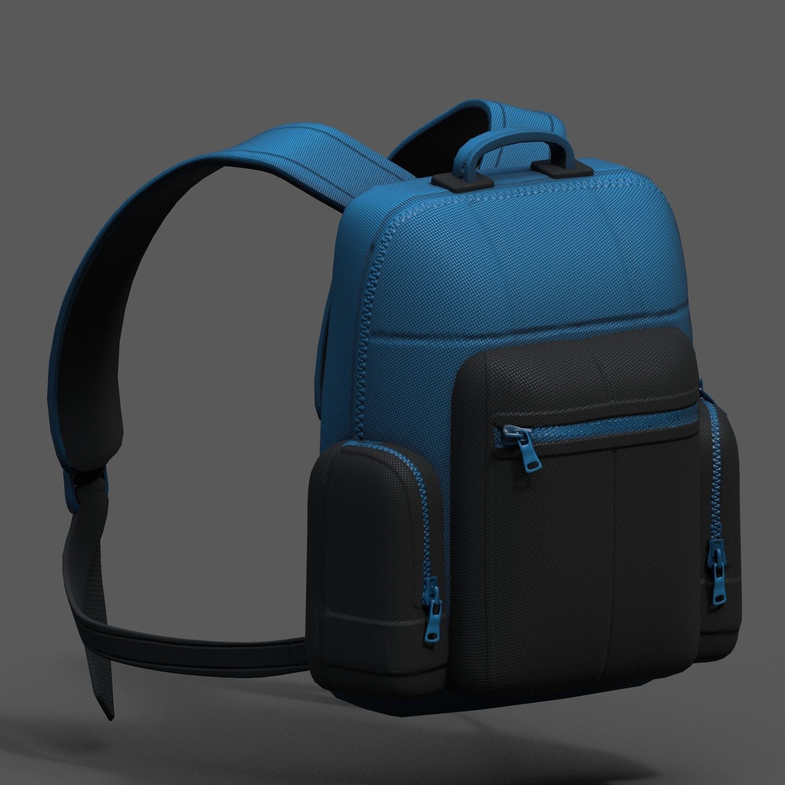 Backpack bag baggage Color 3d low poly Low-poly 3D model_4