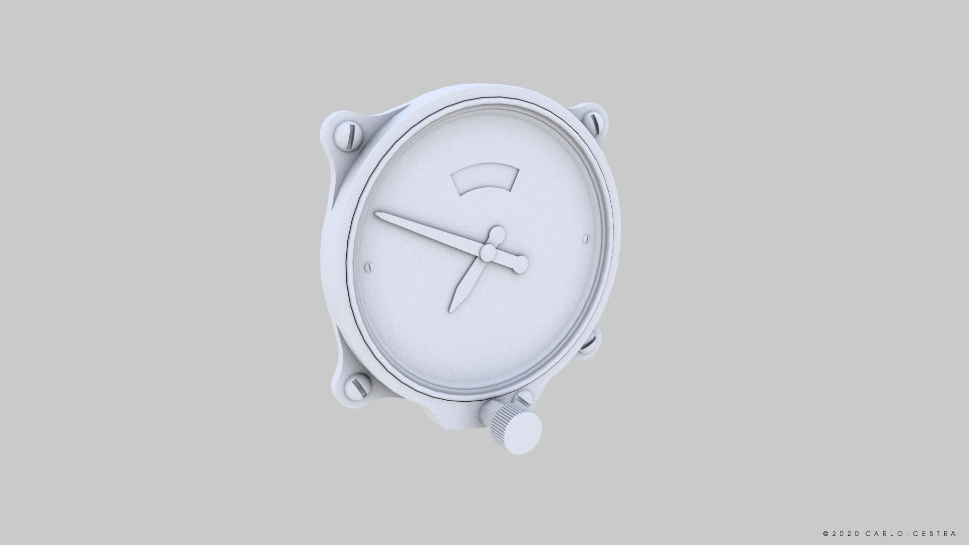 JAPANESE ALTIMETER GAUGE Low-poly 3D model_10