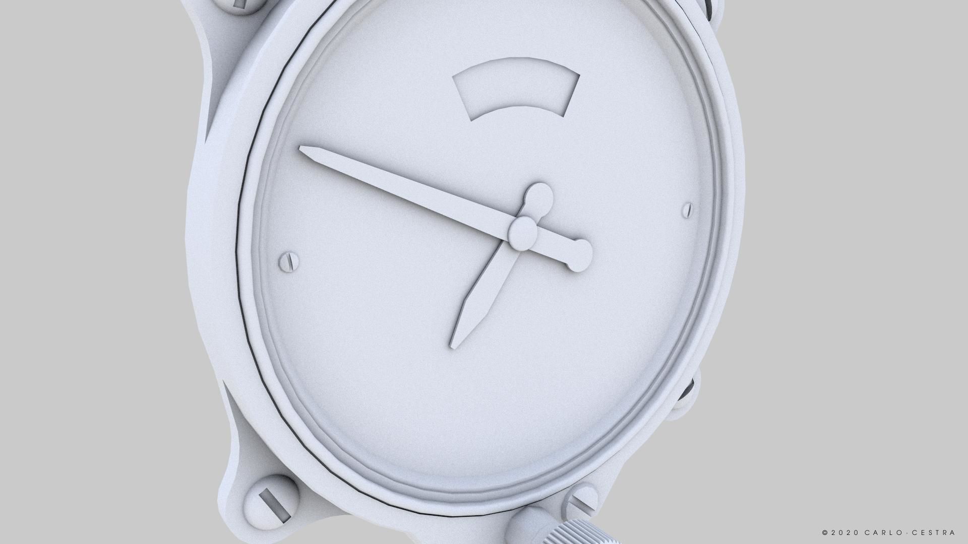 JAPANESE ALTIMETER GAUGE Low-poly 3D model_12