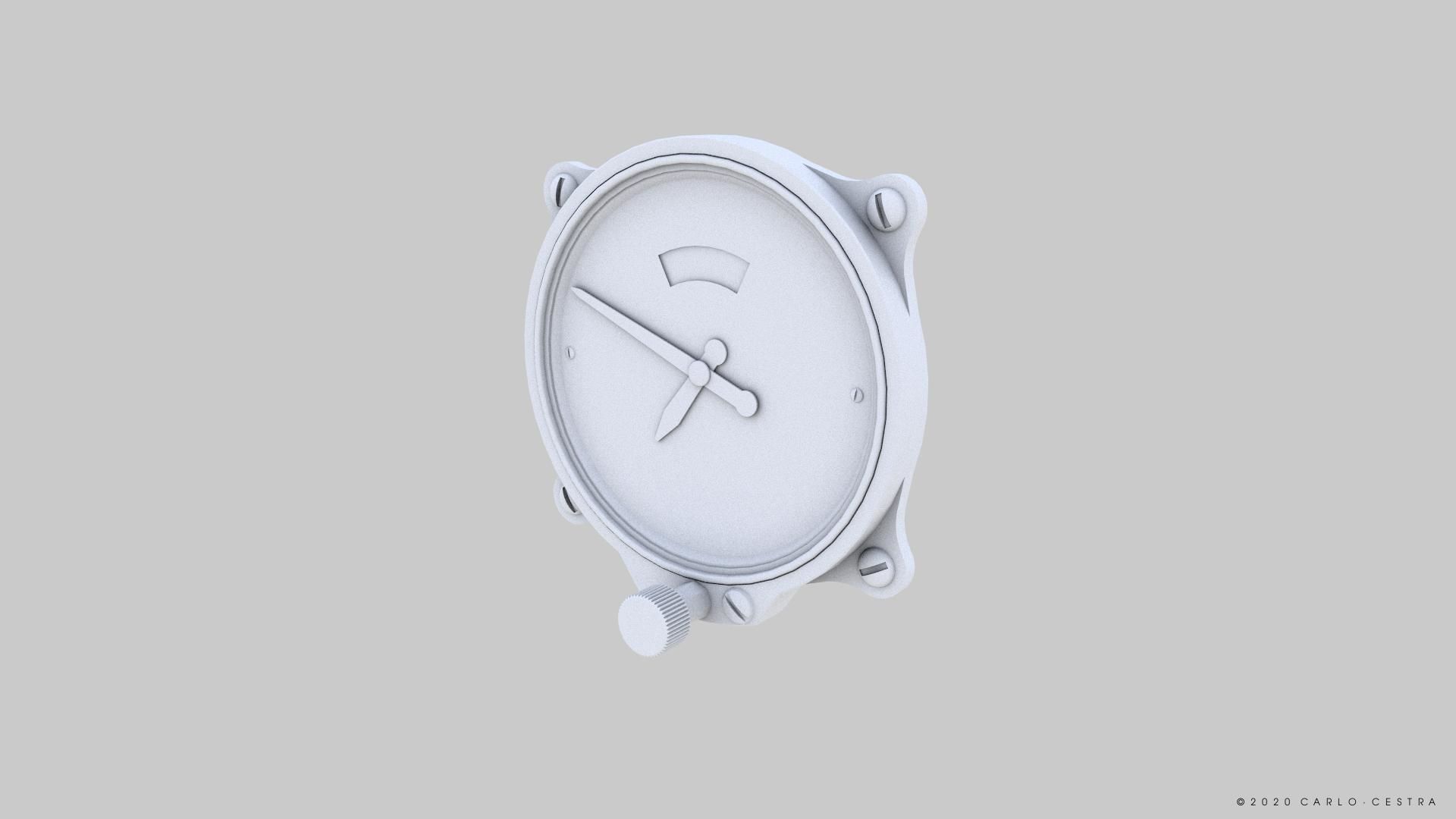 JAPANESE ALTIMETER GAUGE Low-poly 3D model_13