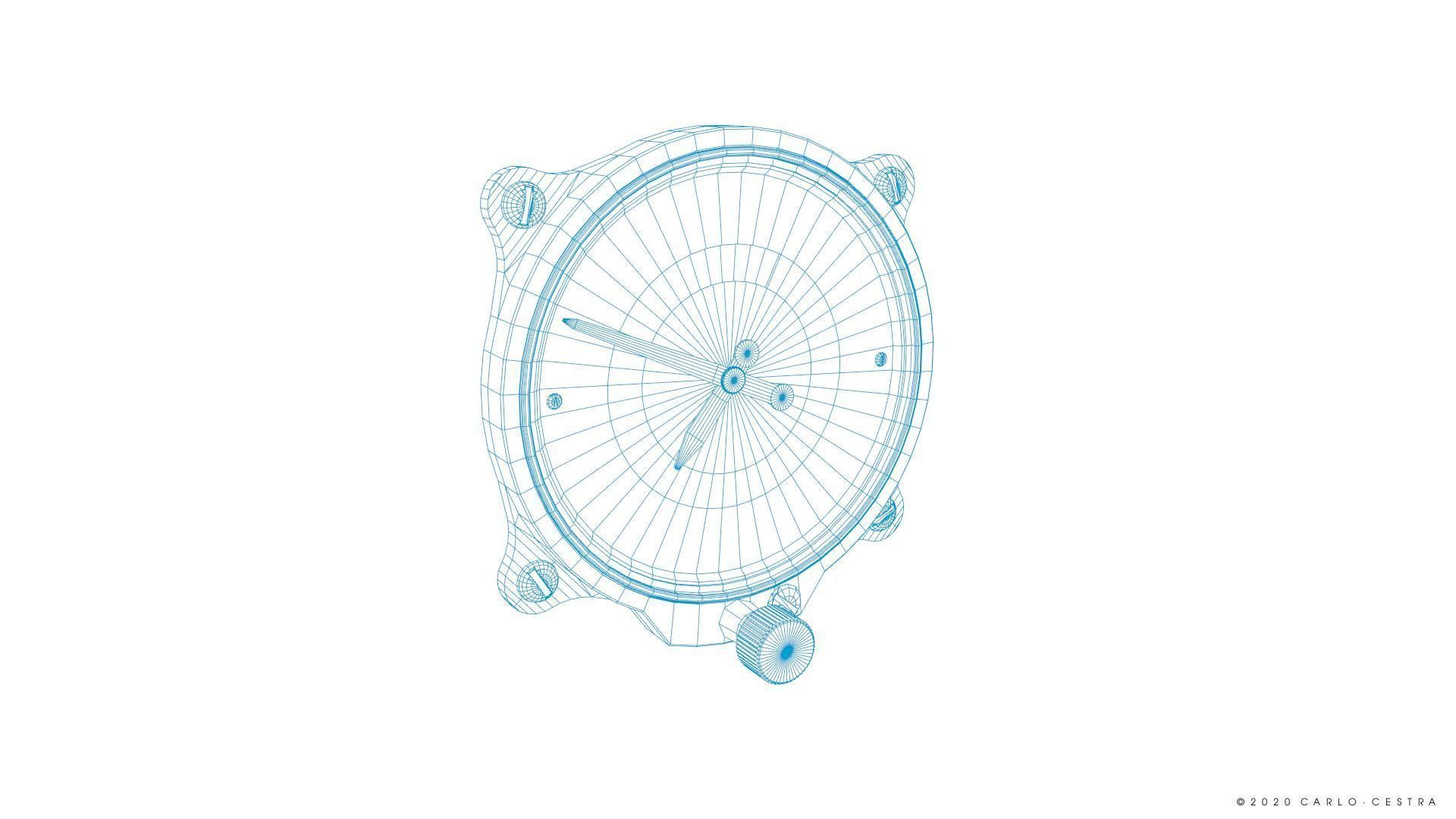 JAPANESE ALTIMETER GAUGE Low-poly 3D model_16