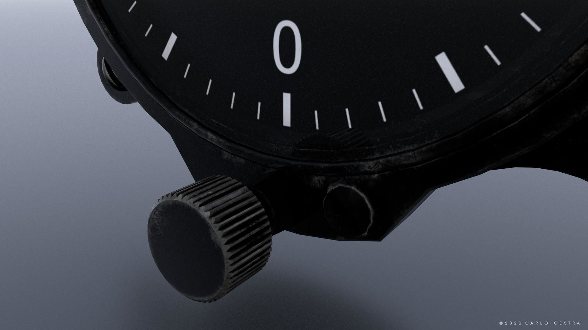 JAPANESE ALTIMETER GAUGE Low-poly 3D model_4