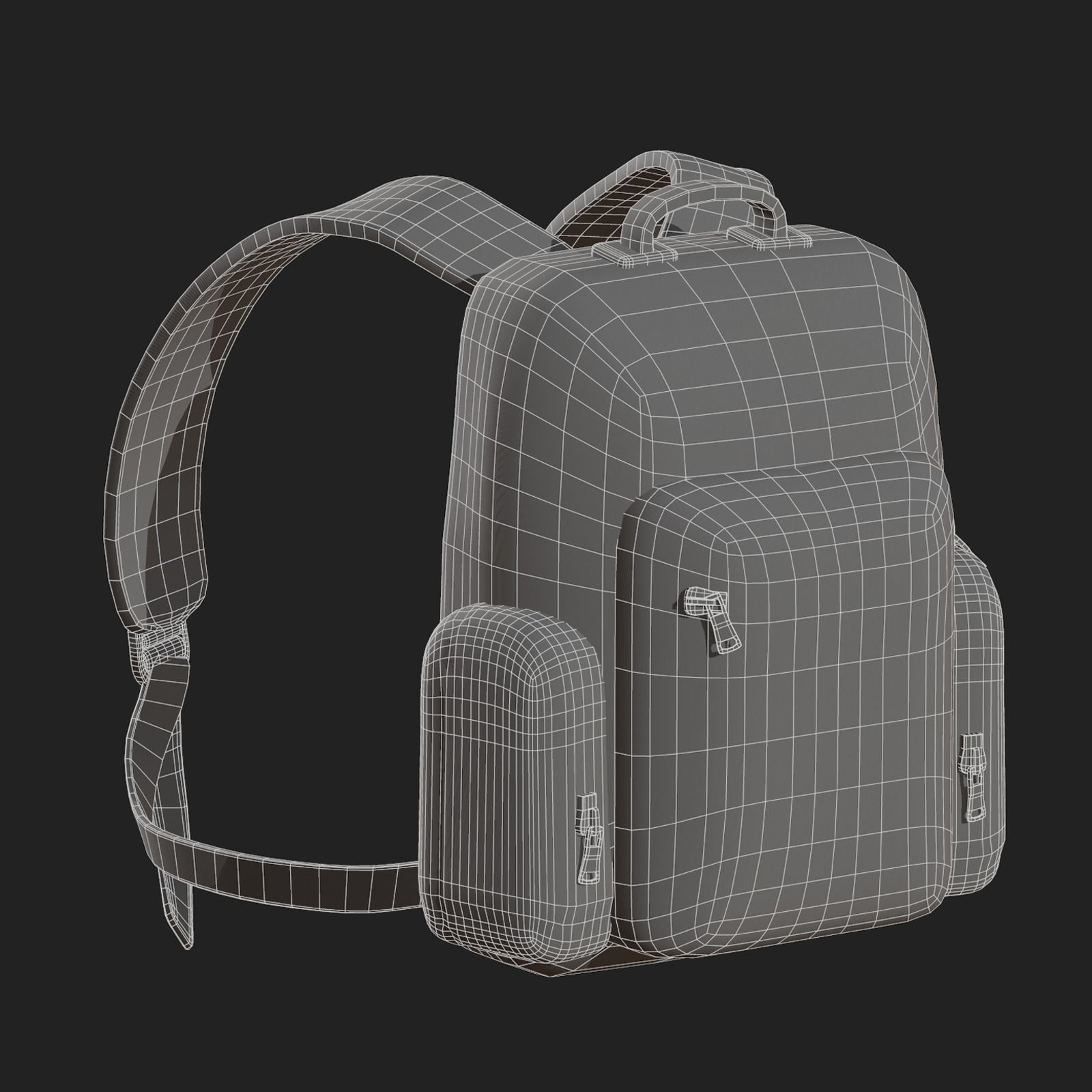 Backpack bag baggage Color 3d low poly Low-poly Low-poly 3D model_10