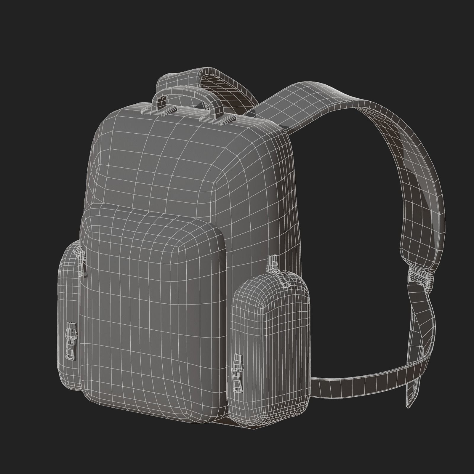 Backpack bag baggage Color 3d low poly Low-poly Low-poly 3D model_11