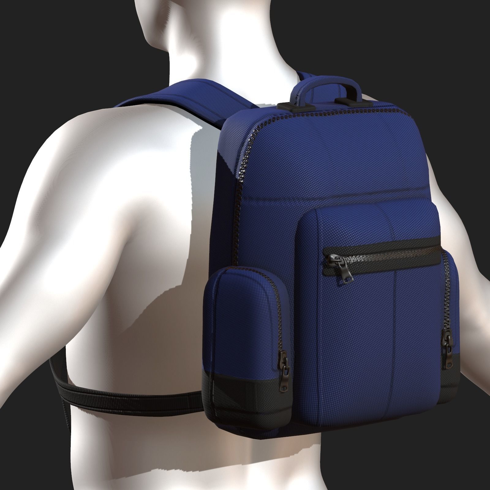 Backpack bag baggage Color 3d low poly Low-poly Low-poly 3D model_8