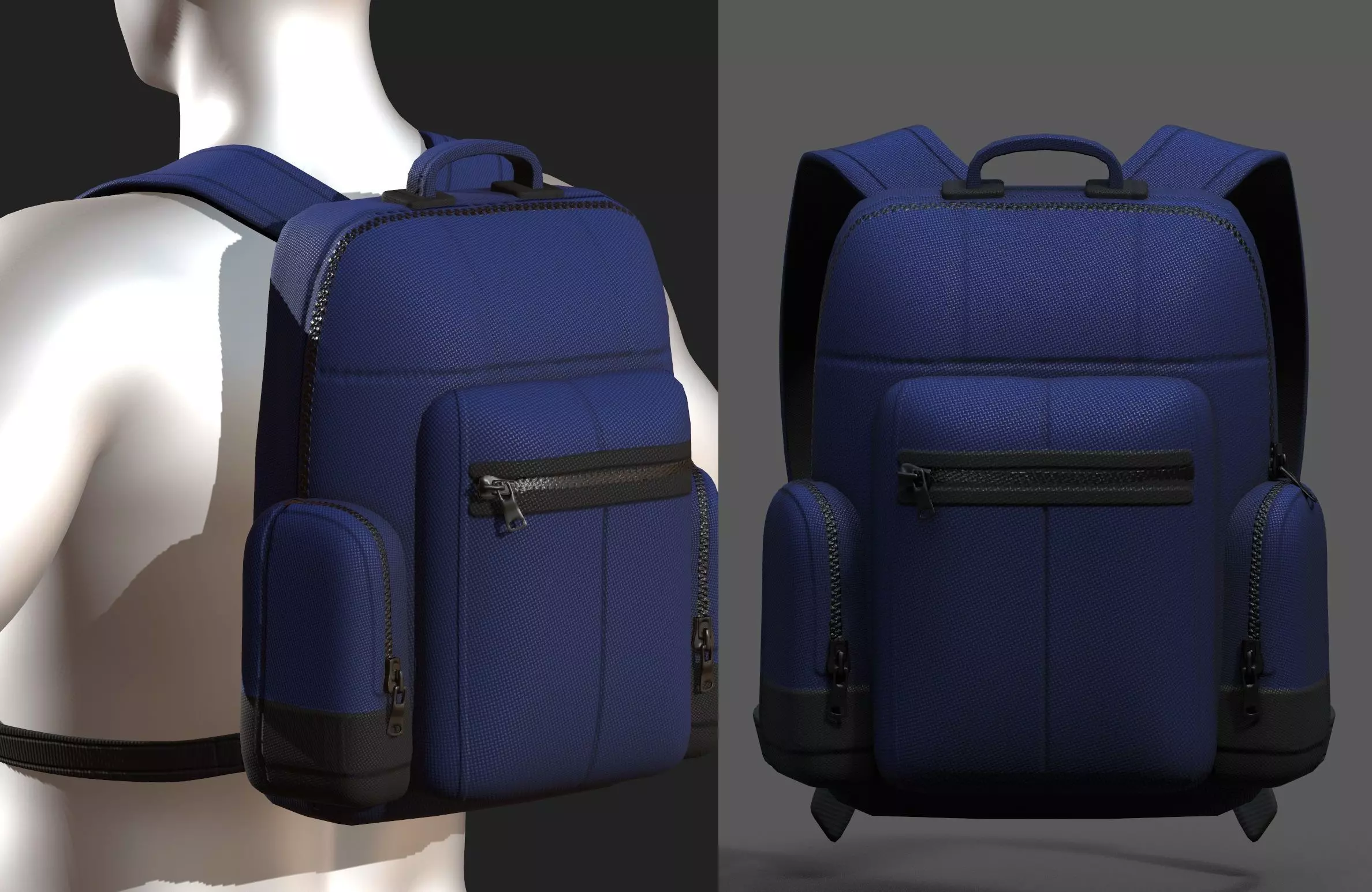 Backpack bag baggage Color 3d low poly Low-poly Low-poly 3D model_0