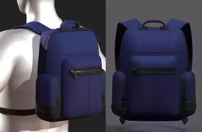 Backpack bag baggage Color 3d low poly Low-poly 