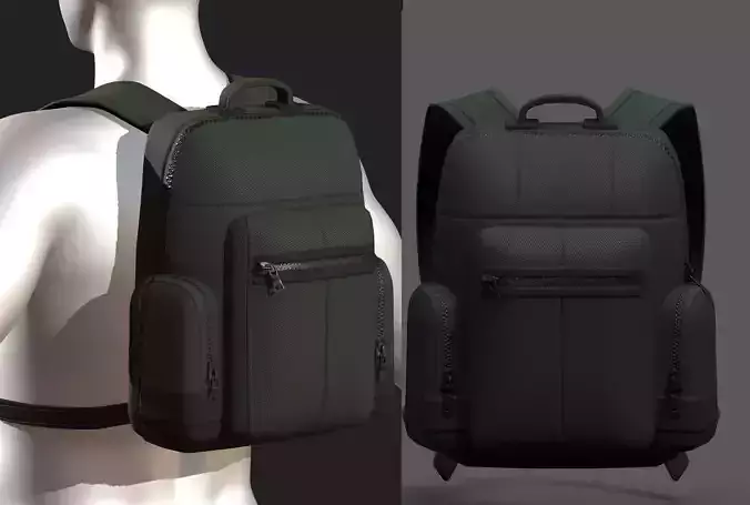 Backpack bag baggage Color 3d low poly Low-poly 